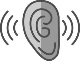 Listening Line Filled Greyscale Icon Design vector