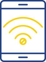 No Wifi Line Two Colour Icon Design vector