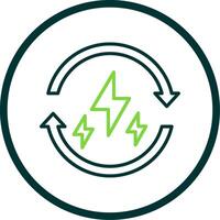 Renewable Energy Line Circle Icon Design vector
