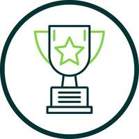 Trophy Line Circle Icon Design vector