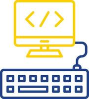 Web Programming Line Two Colour Icon Design vector