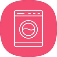 Washing Machine Line Curve Icon Design vector