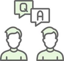 Question And Answer Fillay Icon Design vector