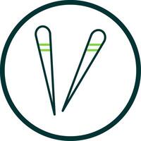 Chopsticks Line Circle Icon Design vector