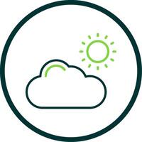 Cloud Line Circle Icon Design vector