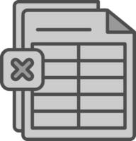 Excel Line Filled Greyscale Icon Design vector