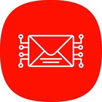 correo línea curva icono diseño vector