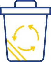 Recycle Bin Line Two Colour Icon Design vector