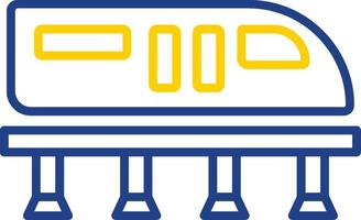 Monorail Line Two Colour Icon Design vector