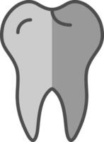 Tooth Line Filled Greyscale Icon Design vector