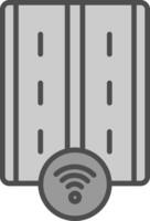 Motorway Line Filled Greyscale Icon Design vector