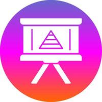 Pyramid Chart Glyph Gradient Circle Icon Design vector