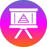 Pyramid Chart Glyph Gradient Circle Icon Design vector