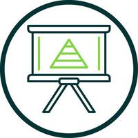 Pyramid Chart Line Circle Icon Design vector
