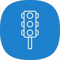 Traffic Lights Line Curve Icon Design vector