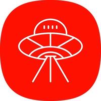 Alien Spaceship Line Curve Icon Design vector