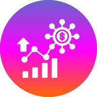 Business Chart Glyph Gradient Circle Icon Design vector