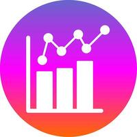 Bar Chart Glyph Gradient Circle Icon Design vector