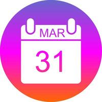 March Glyph Gradient Circle Icon Design vector