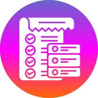 Data List Glyph Gradient Circle Icon Design vector
