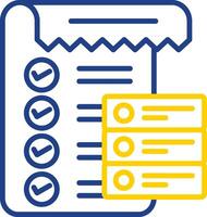 Data List Line Two Colour Icon Design vector