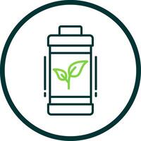 Eco Battery Line Circle Icon Design vector