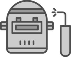 Welding Mask Line Filled Greyscale Icon Design vector