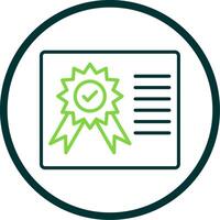 certificado línea circulo icono diseño vector