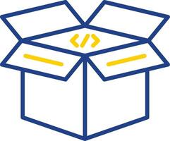 Open Box Line Two Colour Icon Design vector