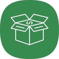 Open Box Line Curve Icon Design vector