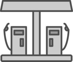 Gas Station Line Filled Greyscale Icon Design vector