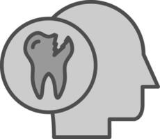 Toothache Line Filled Greyscale Icon Design vector