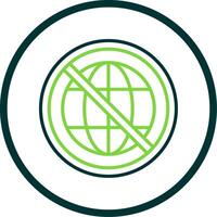 Prohibited Sign Line Circle Icon Design vector
