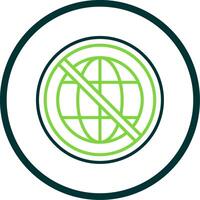 Prohibited Sign Line Circle Icon Design vector