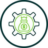 Asset Management Line Circle Icon Design vector