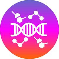 DNA Glyph Gradient Circle Icon Design vector