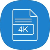 4K File Format Line Curve Icon Design vector