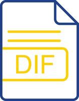 DIF File Format Line Two Colour Icon Design vector