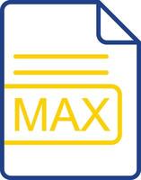 MAX File Format Line Two Colour Icon Design vector