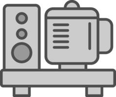 Food Processor Line Filled Greyscale Icon Design vector