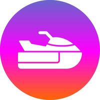 Jet Ski Glyph Gradient Circle Icon Design vector