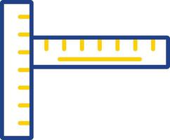 regla línea dos color icono diseño vector