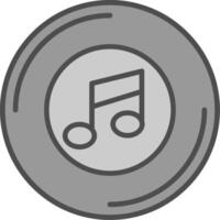 música línea lleno escala de grises icono diseño vector