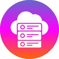 Cloud Data Glyph Gradient Circle Icon Design vector