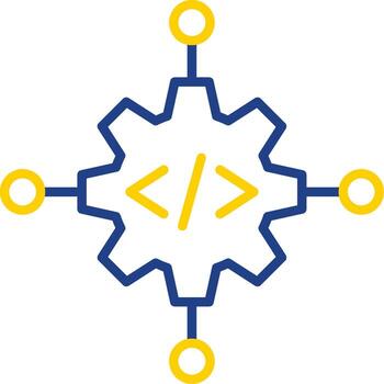 Code Management Line Two Colour Icon Design vector