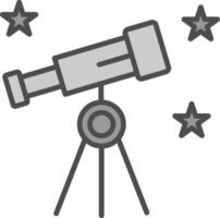 astronomía línea lleno escala de grises icono diseño vector