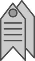 Tag Line Filled Greyscale Icon Design vector