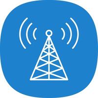 Radio Tower Line Curve Icon Design vector