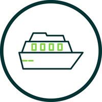 Cruise Line Circle Icon Design vector