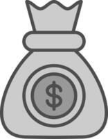 Money Line Filled Greyscale Icon Design vector
